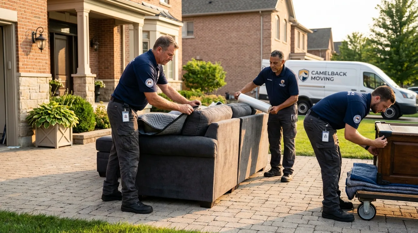 Large estate moving crew wrapping furniture in Vallejo, CA
